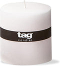 tag Chapel 4X4 White Pillar Paraffin Wax Candle Unscented Drip-Free Long Burning 75 Hours For Home Decor Wedding Parties Dining Dinner Kitchen Table Tabletop Living Room End Table Decor Decoration 4x4