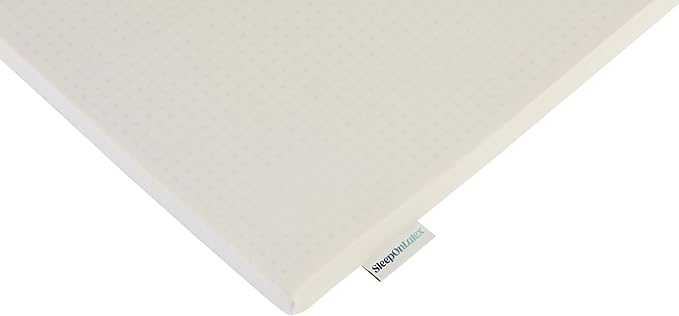 Pure Green Natural Latex Mattress Topper w/Jersey Cover - Medium Firmness - 3 Inch - Twin Size (GOTS Certified Organic)