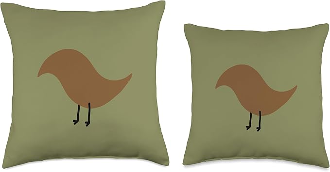 Cute Scandinavian Animals Designs Chic Scandinavian Birds Minimalistic Animal Danish Throw Pillow, 16x16, Multicolor