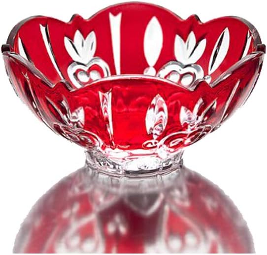 STUDIO SILVERSMITHS Crystal Candy Dish Bowl - Red