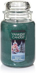 Yankee Candle Magical Frosted Forest Scented, Classic 22oz Large Jar Single Wick Candle, Over 110 Hours of Burn Time