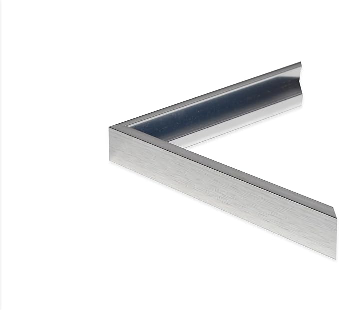 Frame My Mirror Silver Metal Framed Mirror, 26" x 32" Mirror for Bathroom, Metal Frame, True Reflections Glass, Chrome Finish, Stanton Design, Hangs Horizontally or Vertically, Made in USA
