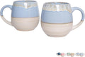 Bosmarlin Large Ceramic Coffee Mugs Set of 2, 21 Oz, Dishwasher and Microwave Safe, Big Oversized Cup with Handle for Wome/Men, Reactive Glaze (Light Blue)