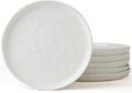 famiware Mars 6 Pieces Dinner Plates, 10.25 inch Plate Set, Scratch Resistant, Stoneware Dinnerware, Kitchen Modern Rustic Serving Dishes, White