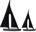 Modern Sculptures Home Decor, Sailboat Decor Ornament, Boat Decorations Statue Decor, Art Sculptures and Statues, Sailboat Gifts Home Office Bathroom Shelf Decor (Black-2 Pack)