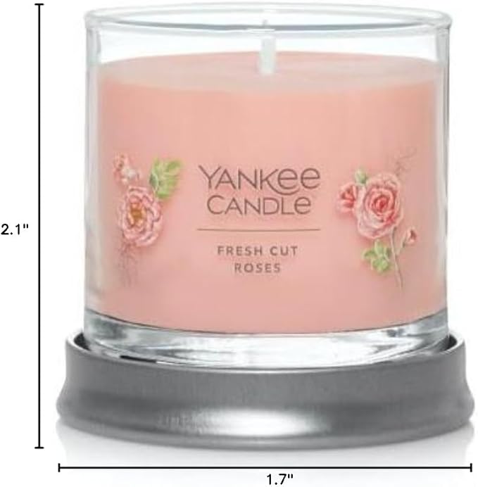 Yankee Candle Small Tumbler Scented Single Wick Jar Candle, Fresh Cut Roses, Over 20 Hours of Burn Time, 4.3 Ounce (Pack of 4)