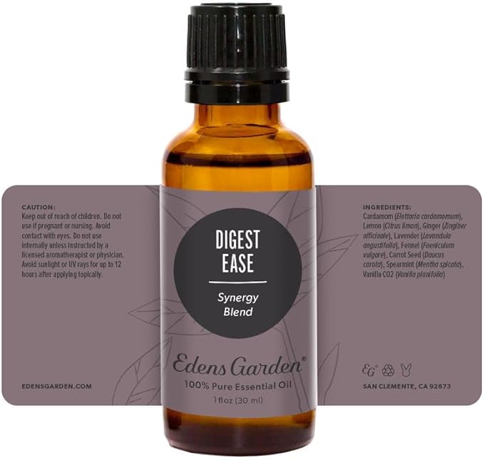 Edens Garden Digest Ease Essential Oil Blend- 100% Pure Premium Grade, Undiluted, Natural, Therapeutic, Aromatherapy, The Best for Skin, Face, Humidifies 118 ml (4 fl oz)