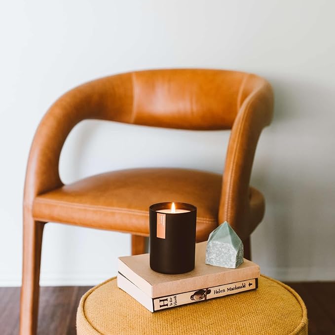 Calyan Wax Co. Soy Wax Candle, Rose + Peony Scented Candle, 75 Hour Burn Time, Aromatherapy Soy Candles, Non Toxic & Vegan Soy Wax, Black Tumbler Scented Candles, 13oz