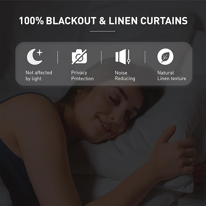 KangBang Linen Blackout Curtains 108 Inch Length for Living Room 2 Panels Set Back Tab Loop Pocket Drapes Light Grey UV Protection Curtains for High Window Vertical 9 FT Tall 52 by 108