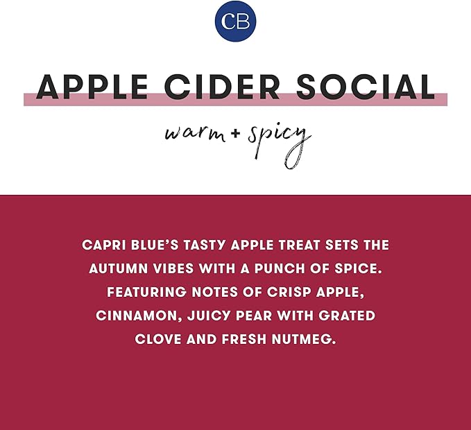 Capri Blue Glimmer Petite Signature Jar Candle - Apple Cider Social Scented Candle with Ombre Glass Candle Holder - Luxury Aromatherapy Candle - Red and Gold (8 oz)