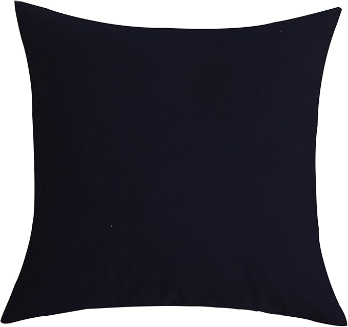TangDepot Handmade Decorative Solid 100% Cotton Canvas Throw Pillow Covers/Pillow Shams, (20"x20", Dark Navy)