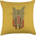 Cute Scandinavian Animals Designs Mom Scandinavian Lover Boho Cats Throw Pillow, 18x18, Multicolor