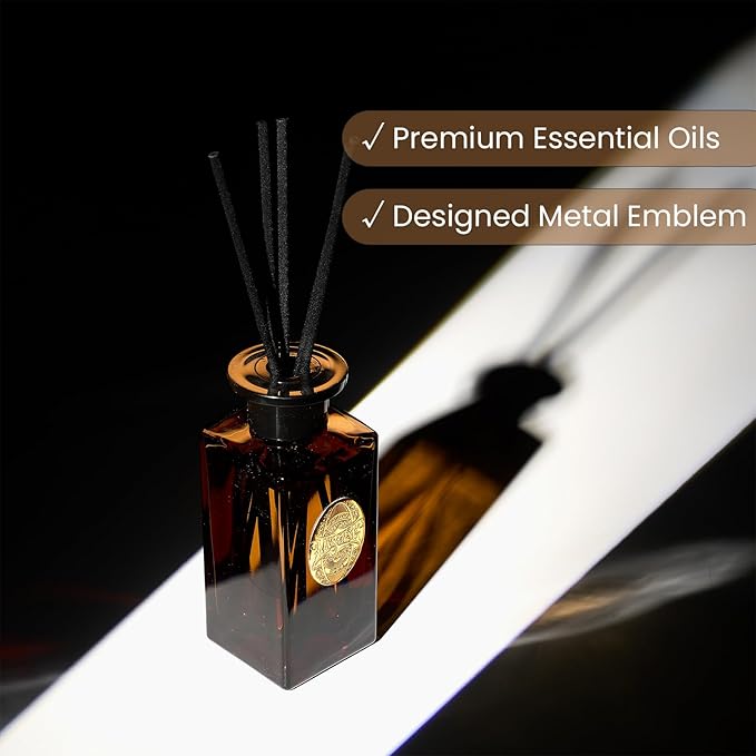 M&SENSE 6.3 oz Large Reed Diffuser Set | Under The Fig Scent Home Oil Diffuser with Sticks | Hotel Collection Non-Toxic Essential Oil |for Bedroom Bathroom Living Room