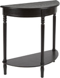 Decor Therapy Simplfy Moon Entry Table,with Shelves & Easy Assembly, Wood-(28.5" x 11.8" x 28.5") Simplify Half Round, 28.5" x 28.5" x 12", Black