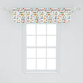 Lunarable Spring Window Valance Pack of 2, Colorful Seasons Pattern with Nature Garden Creatures Repeating Pattern Print, Rod Pocket Curtain Valances for Kitchen Bedroom, 54" X 12", Multicolor