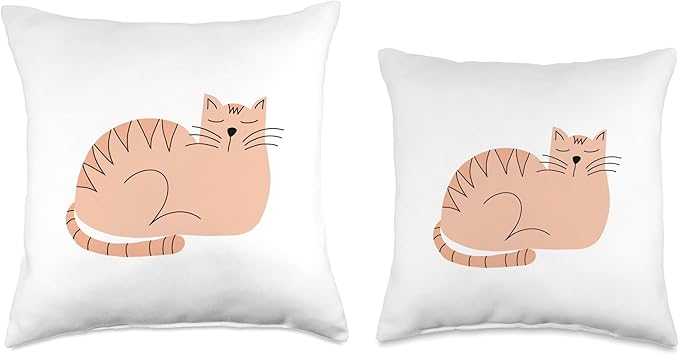 Cute Scandinavian Animals Designs Scandinavian Mom Boho Cat Throw Pillow, 18x18, Multicolor