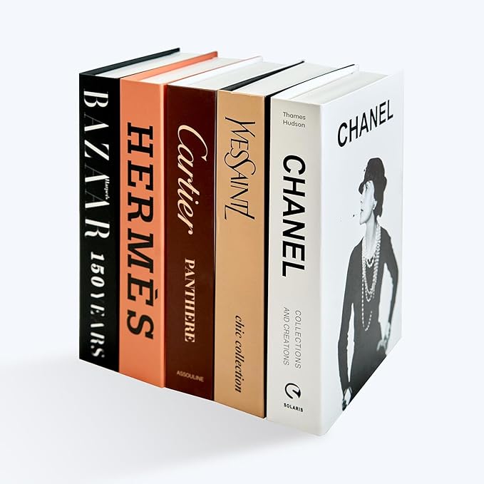 5pcs Aesthetic Books for Home Decor,Chic Modern Fake Decorative Book for Coffee Table,Fashion Faux Books for Bookshelf Decor/Mantel Decor