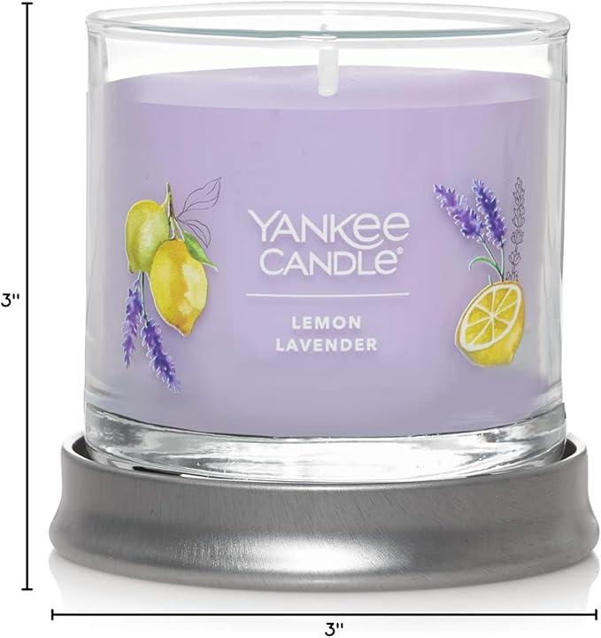 Yankee Candle Small Tumbler Scented Candle with up to 40 Hour Burn Time, Premium Plant Wax Blend for Consistent Burn, 4.3 oz Tumbler Candle with Room Filling Fragrance, Lemon Lavender
