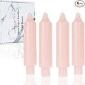Light Pink Short Taper Candles 6 inch Candle Sticks Unscented Dinner Candle Dripless for Home Decor,Set of 4