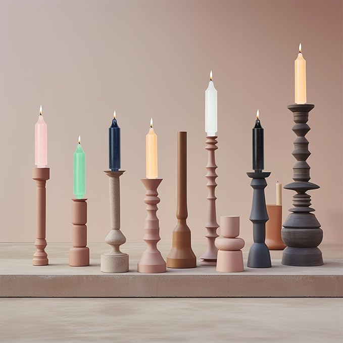 Black Short Taper Candles 6 inch Candle Sticks Unscented Dinner Candle Dripless for Home Decor,Set of 4