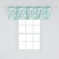 Lunarable Flower Window Valance Pack of 2, Hawaiian Floral Themed Tropical Hibiscus and Exotic Leaves, Rod Pocket Curtain Valances for Kitchen Bedroom, 54" X 18", Green Teal