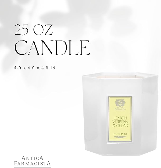 Antica Farmacista Three-Wick Candle - Decorative Home Candle - Long-Lasting & Premium Scented - Luxury Gift - Lemon, Verbena & Cedar, 25 oz