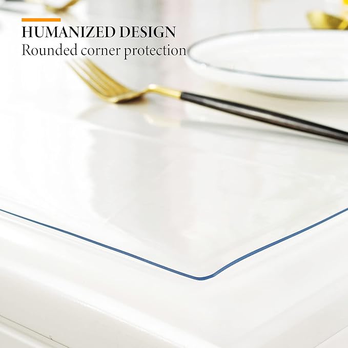 Deep Dream 1.5mm Clear Desk Cover Protector, 42×84 Inch Clear Desk Cover, Clear Desk Mat, Table Cover Tablecloth Protector Rectangle, Table Protector for Dining Room Table