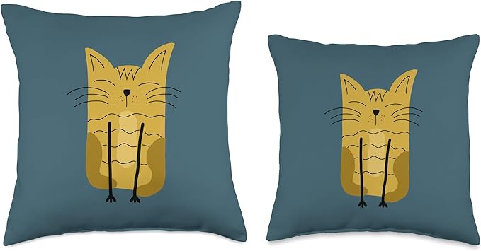 Cute Scandinavian Animals Designs Mom Scandinavian Lover Boho Cats Throw Pillow, 18x18, Multicolor