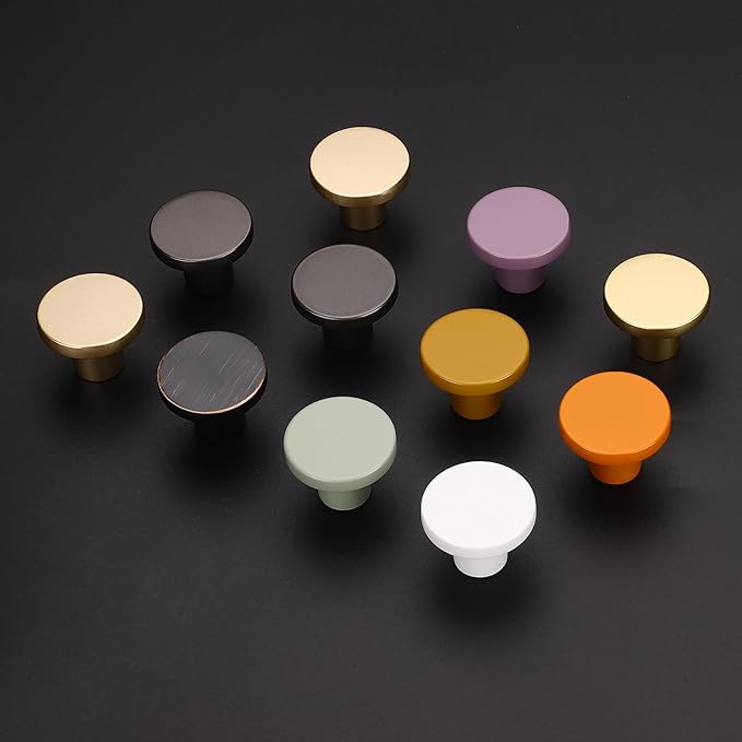 Ravinte 1 Pack Cabinet Knobs Purple Kitchen Cabinet Knobs Round Dresser Drawer Pulls Closet Door Pulls 1-1/5 Inch