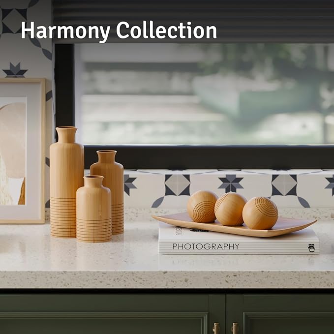 Creative Scents Harmony Decor Tray and Ball Set - Centerpiece Decoration - Coffee Table Decor - Dining Decor Centerpiece Table Decor Bowl for Home Decor, Living Room, Entry Table, TV Stand