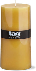 tag Color Studio 3X6 Pillar Ochre Yellow Smokeless Paraffin Wax Burn Time 85 Hours 3x6 Ochre Yellow