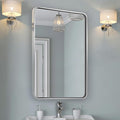 ANDY STAR Chrome Bathroom Mirror, 22x30’’ Rounded Rectangle Polished Nickel Mirror for Vanity, SUS304-Anti-Rust, Wall-Mounted Vertical/Horizontal 1’’ Deep