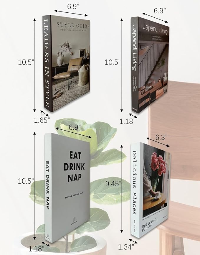 MINI ZOZI Faux Books For Decoration Fake Book Decor Decorative Books For Home Decor Bookshelf Preppy Book Home Decor Set Coffee Table Decorations For Living Room White Cover Fashion Decorative Stacked