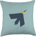 Cute Scandinavian Animals Designs Minimalistic Scandinavian Bird Lover Throw Pillow, 18x18, Multicolor