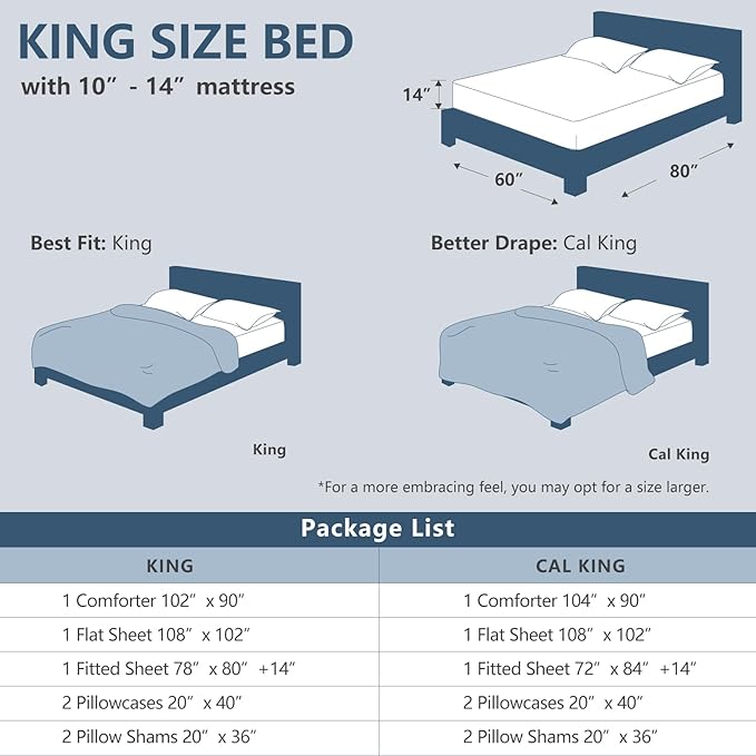 CozyLux King Size Comforter Set Brown - 7 Pieces Bed in a Bag King, Luxury Soft Bed Set for All Seasons, Bedding Set with Down Alternative Comforter, Sheets, Pillowcases & Shams
