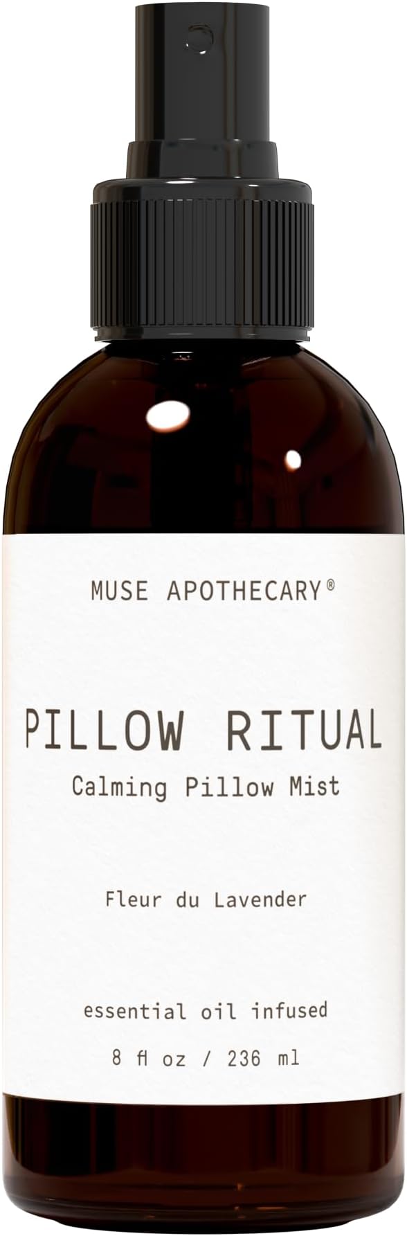 Muse Apothecary Pillow Ritual - Aromatic, Calming and Relaxing Pillow Mist, Linen and Fabric Spray - Infused with Natural Aromatherapy Essential Oils - 8 oz, Fleur du Lavender