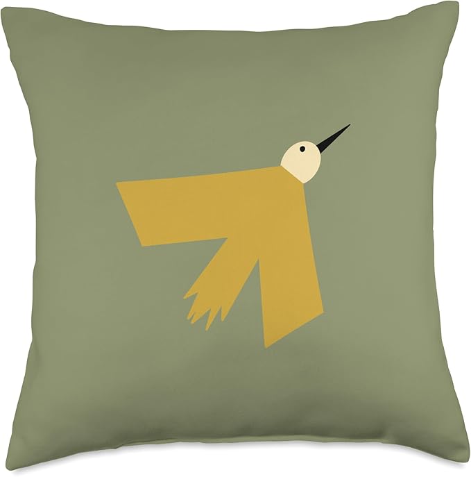 Cute Scandinavian Animals Designs Minimalistic Scandinavian Bird Lover Throw Pillow, 18x18, Multicolor