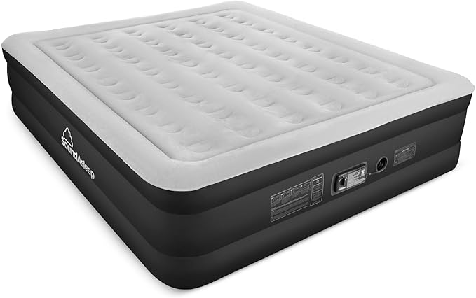 SoundAsleep Products Dream Series Luxury Air Mattress, ComfortCoil Technology, Built-in High Capacity Pump for Home, Camping- Double Height, Adjustable, Inflatable Blow Up, Portable - King Size
