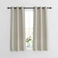 NICETOWN Blackout Natural Curtains for Bedroom - Window Treatment Thermal Insulated Grommet Solid Drapes Thermal Curtains Sound Reducing for Basement/Kitchen, 2 Panels, W37 x L54
