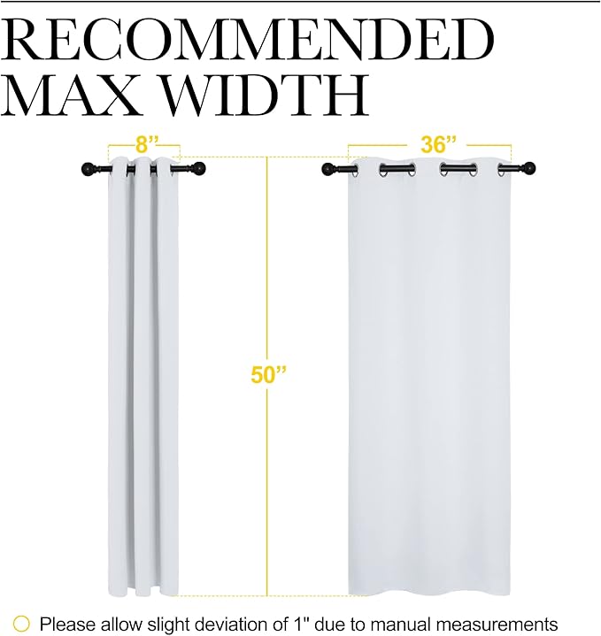 NICETOWN Room Darkening Curtain Panels for Bedroom, Easy-Care Solid Thermal Insulated Grommet Room Darkening Draperies/Drapes (Greyish White, 2 Panels, 42 in x 50 in (W x L))