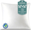 16 x 16 Throw Pillow Inserts, Outdoor Pillows Water-Resistant, Square Form Cushion Stuffer for Garden, Bench, Patio, Lightweight Soft Fillers for Sofa, Bed, and Home Décor