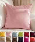 TangDepot Handmade Decorative Solid 100% Cotton Canvas Throw Pillow Covers/Pillow Shams, (28"x28", Salmon Pink)