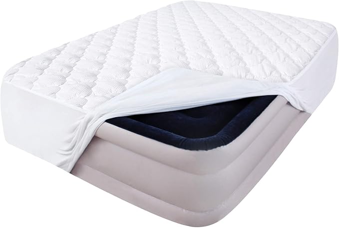 Full Size Air Mattress Pad Cover, Quilted Mattress Protector, Super Soft Breathable and Noiseless Down Alternative Filling Pillow Top Mattress Pad with Deep Pocket Fits Up to 16 Inch Mattress