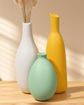 Boho Ceramic Vase Set of 3,Modern Aesthetic Vase for Home Decor,Table Living Room,Coffee Table,Mantel Entryway Shelf Kitchen Bathroom