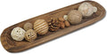 S-SNAIL-OO Decorative Bowl Vintage Wooden Dough Bowls Hand Carved, Farmhouse Country, Restaurant, Cafe Decoration, Place Bread, Fruit, Aromatherapy. (20x6x2in)