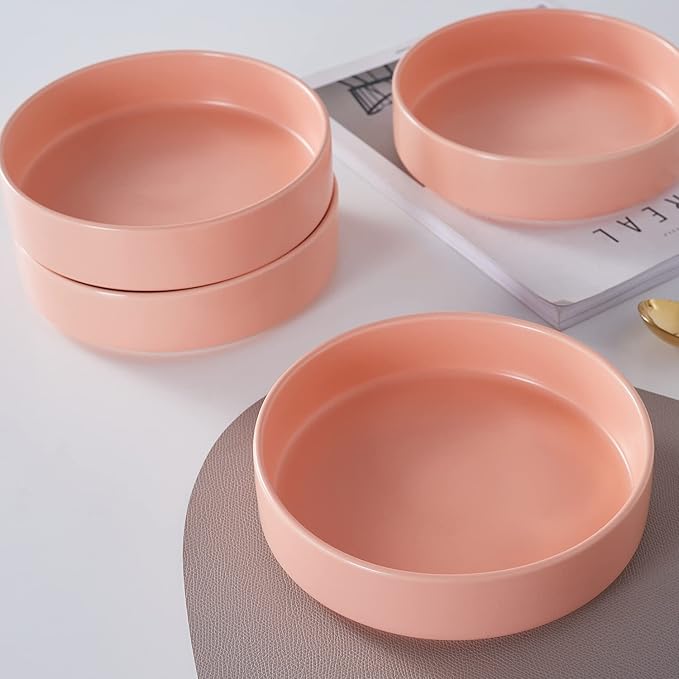 Stone lain Stella Pasta Bowl 6-Piece Set, Round, Porcelain, Peach