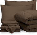 Bare Home 7-Piece Bed-in-A-Bag - Queen (Comforter Set: Cocoa, Sheet Set: Cocoa)
