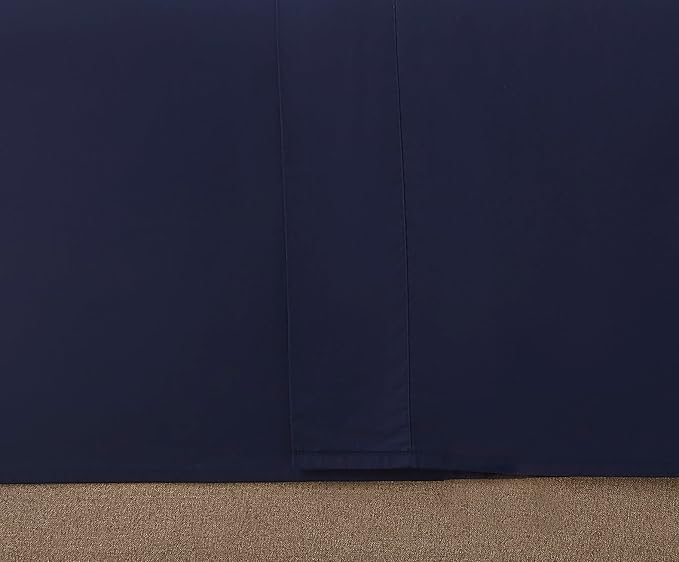Linen Closet 100% Organic Cotton Twin Sheet 3 Pcs Set, Cotton Sheets with 16” Deep Pocket, Navy | Bed Sheets for College Dorm Essential, Crisp & Breathable, Percale, Comfy, Naturally Cooling