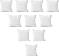 Encasa XO Throw Pillow Covers 18x18 in Set of 10 White | No Inserts | Cotton Pillow Covers for Living Room, Bed, Sofa, Couch | Decorative Cushion Covers with Improved Zippers
