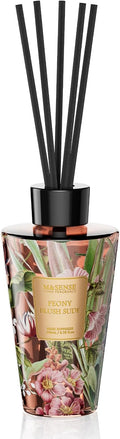M&SENSE Peony Blush Sude Reed Diffuser Set - 8.79fl oz Home Fragrance Non-Toxic Essential Oil Diffuser with Sticks, Air Freshner Gifts for House Bedroom Bathroom Office Decor